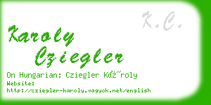 karoly cziegler business card